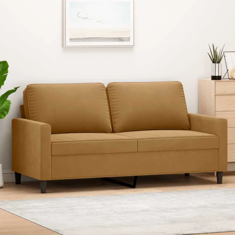 Dvivietė sofa, rudos spalvos, 140cm, aksomas