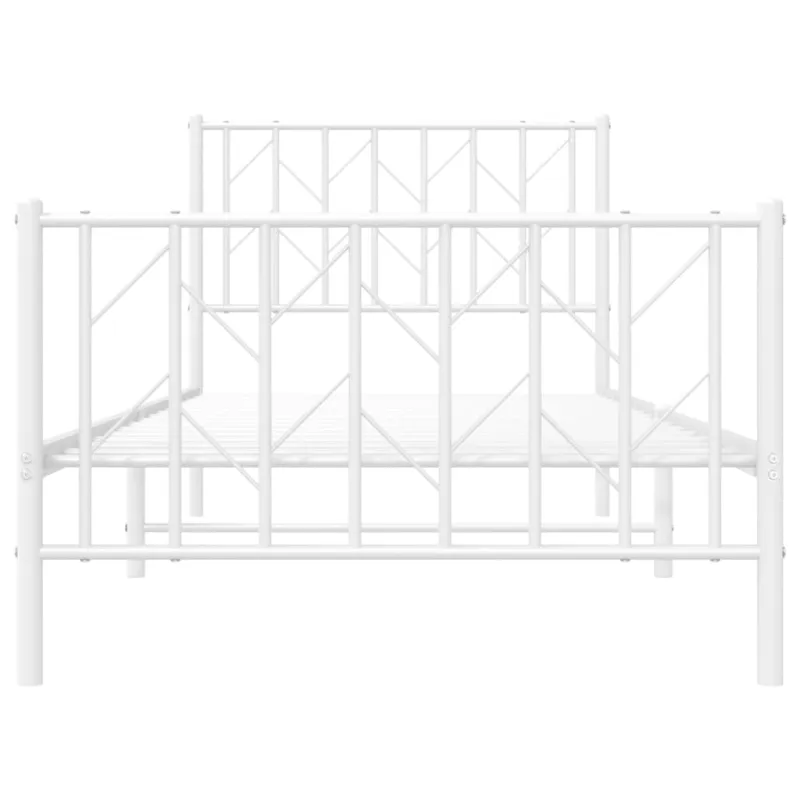 Lovos rėmas su galvūgaliu/kojūgaliu, baltas, 90x200cm, metalas
