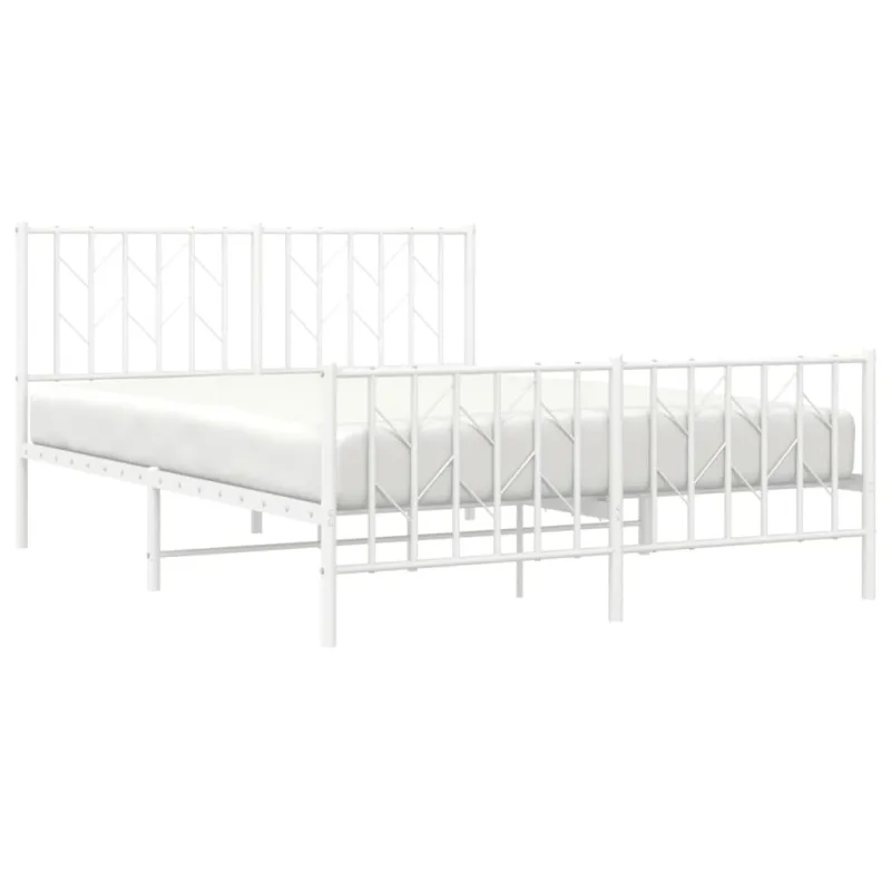 Lovos rėmas su galvūgaliu/kojūgaliu, baltas, 140x190cm, metalas
