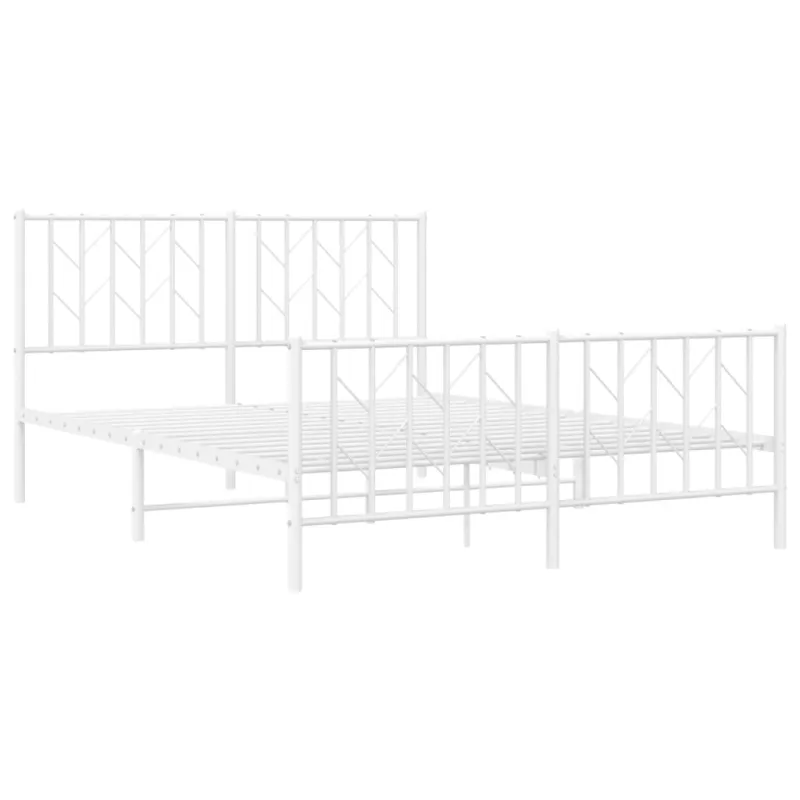 Lovos rėmas su galvūgaliu/kojūgaliu, baltas, 140x190cm, metalas