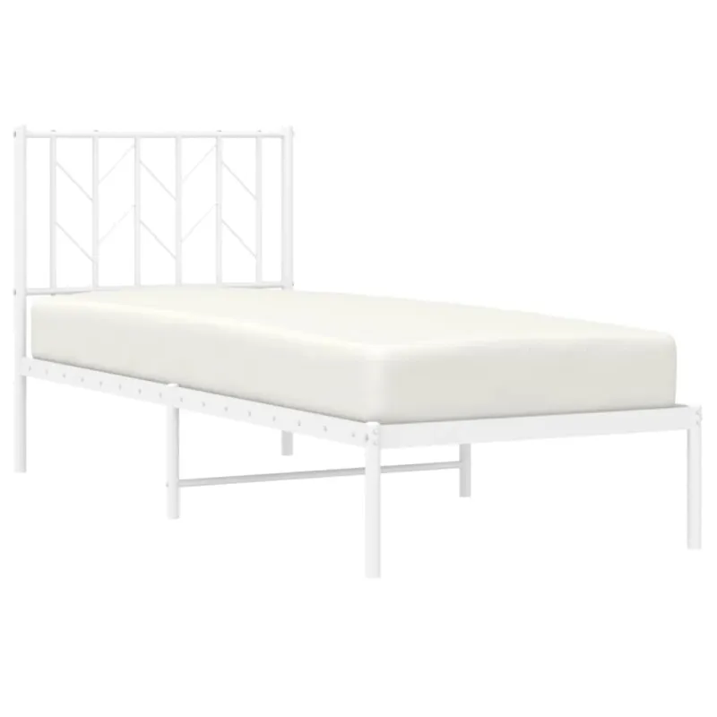 Lovos rėmas be čiužinio, baltas, 75x190cm, metalas