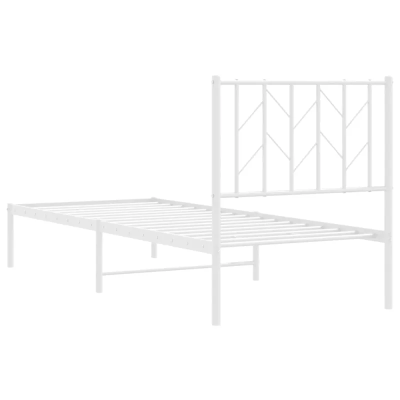 Lovos rėmas be čiužinio, baltas, 75x190cm, metalas