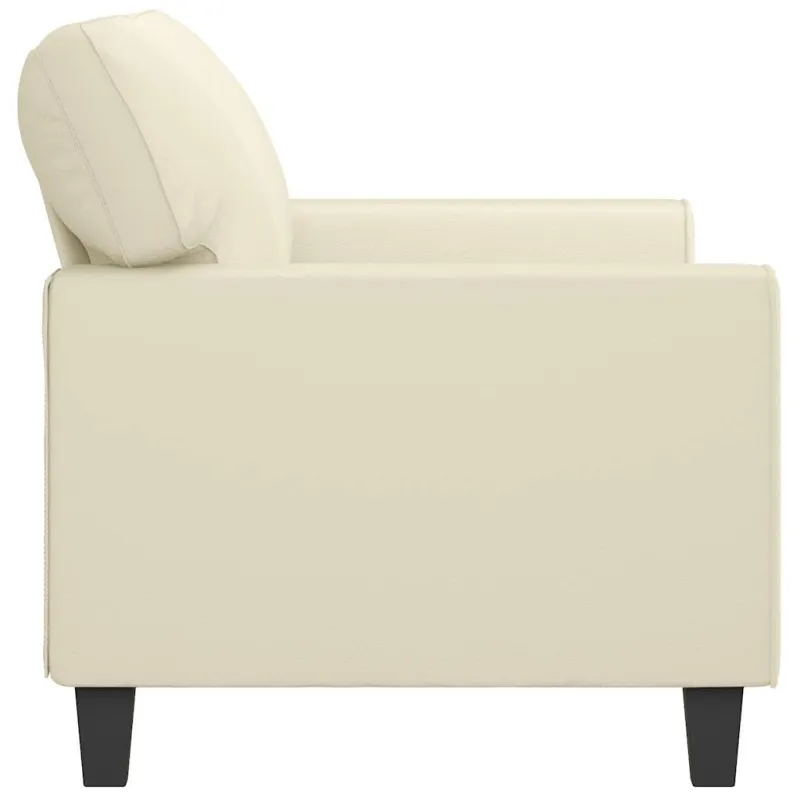 Dvivietė sofa, kreminės spalvos, 140cm, dirbtinė oda