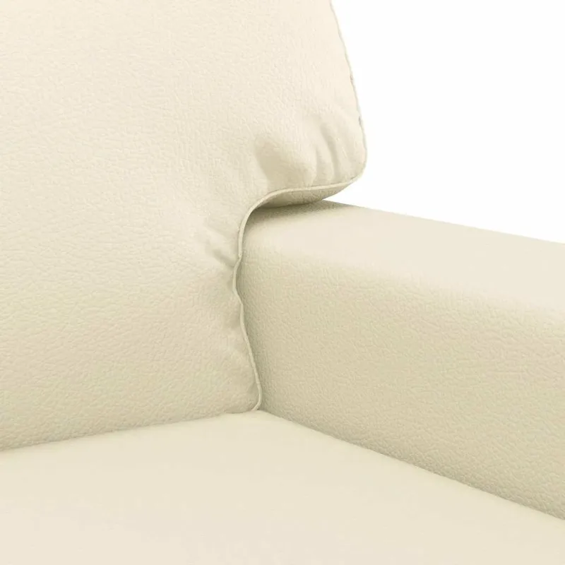 Dvivietė sofa, kreminės spalvos, 140cm, dirbtinė oda