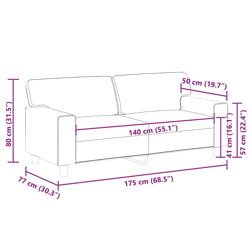 Dvivietė sofa, kreminės spalvos, 140cm, dirbtinė oda