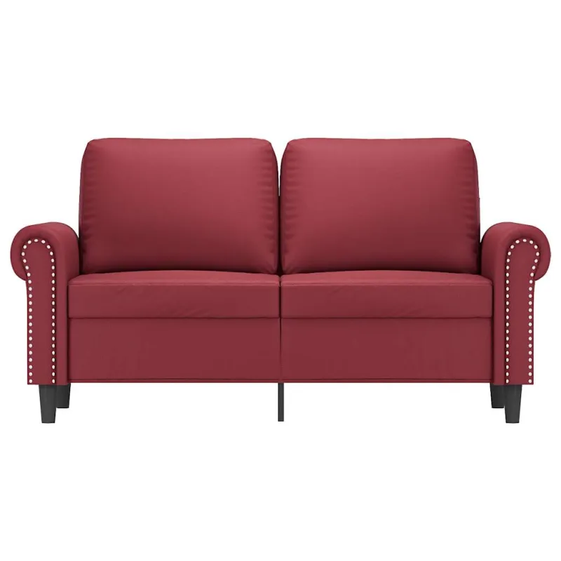 Dvivietė sofa, raudonojo vyno spalvos, 120cm, dirbtinė oda