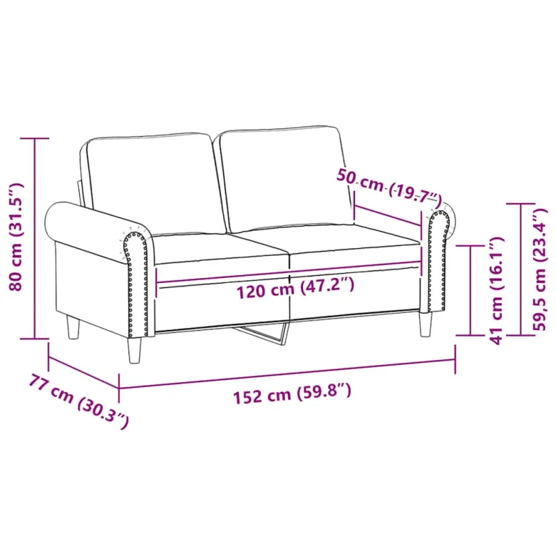 Dvivietė sofa, raudonojo vyno spalvos, 120cm, dirbtinė oda
