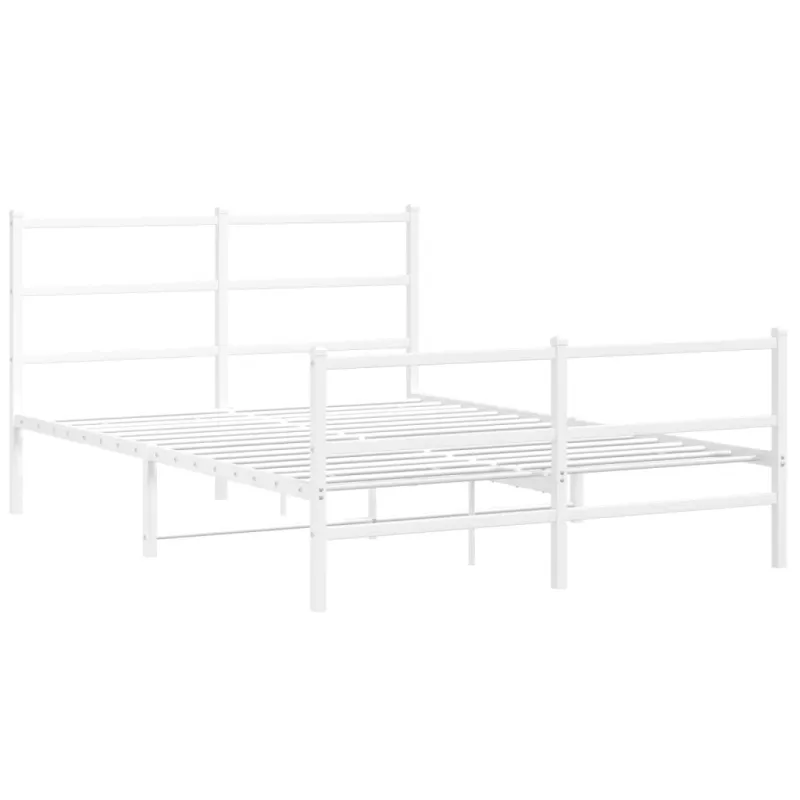 Lovos rėmas su galvūgaliu/kojūgaliu, baltas, 140x190cm, metalas