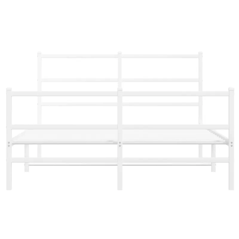 Lovos rėmas su galvūgaliu/kojūgaliu, baltas, 140x190cm, metalas