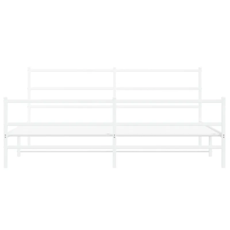 Lovos rėmas su galvūgaliu/kojūgaliu, baltas, 200x200cm, metalas
