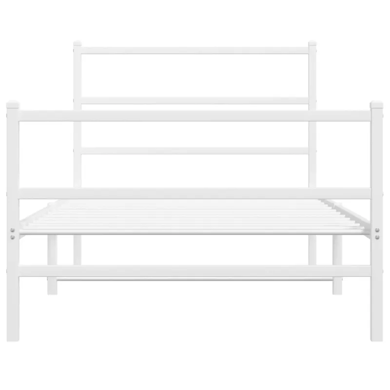 Lovos rėmas su galvūgaliu/kojūgaliu, baltas, 100x190cm, metalas