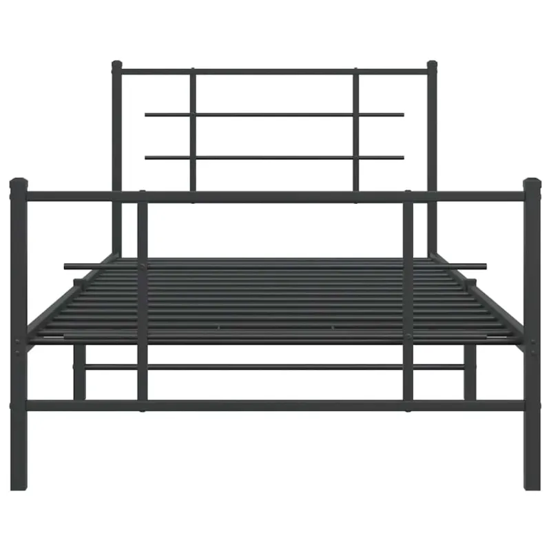 Lovos rėmas su galvūgaliu/kojūgaliu, juodas, 107x203cm, metalas