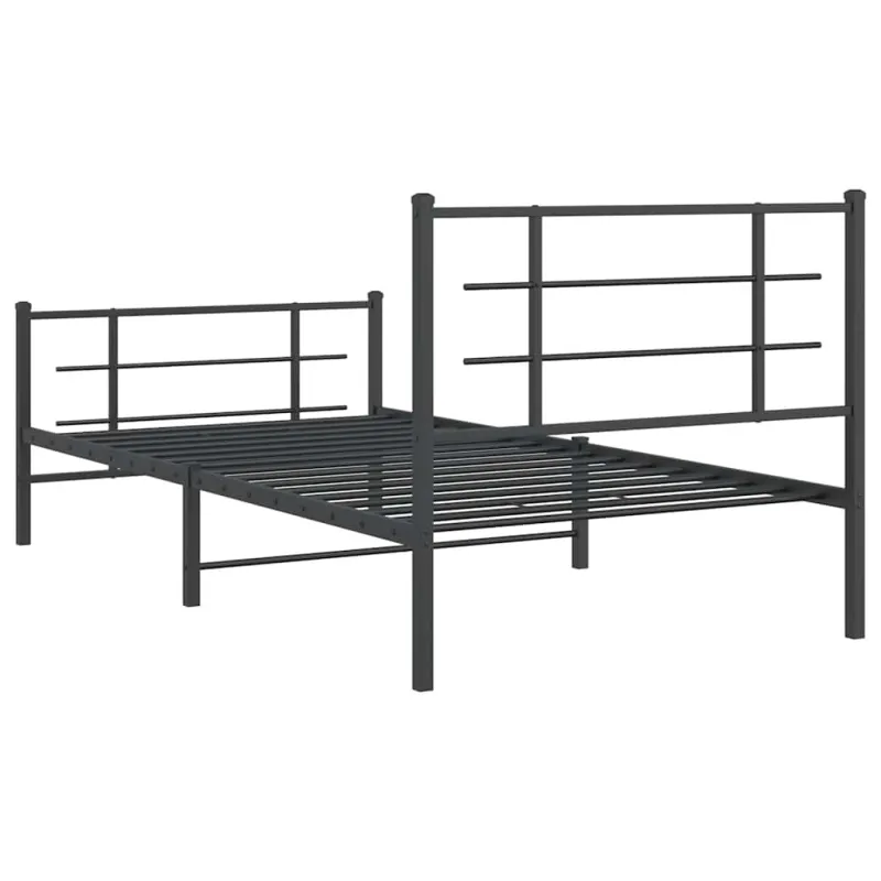 Lovos rėmas su galvūgaliu/kojūgaliu, juodas, 107x203cm, metalas