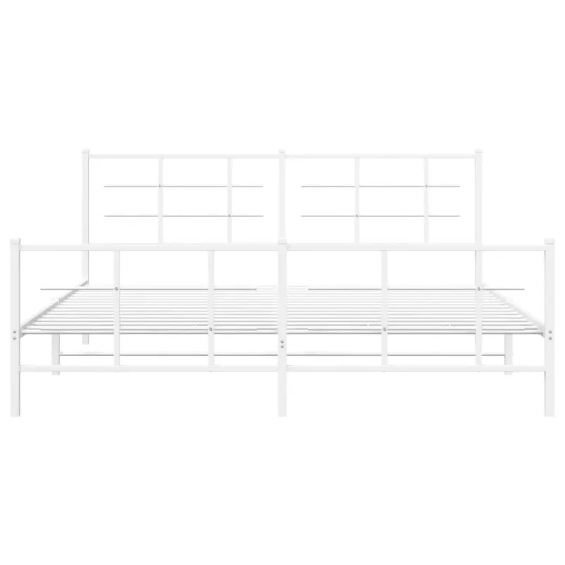 Lovos rėmas su galvūgaliu/kojūgaliu, baltas, 183x213cm, metalas