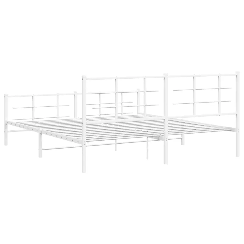 Lovos rėmas su galvūgaliu/kojūgaliu, baltas, 183x213cm, metalas