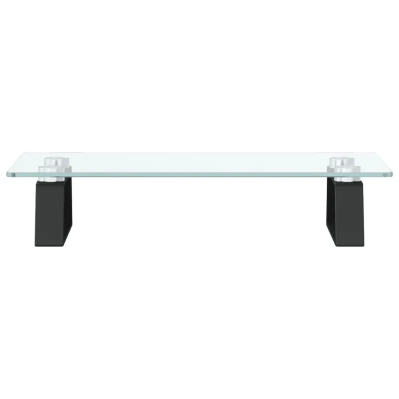 Monitoriaus stovas, juodas, 40x20x8cm, stiklas ir metalas