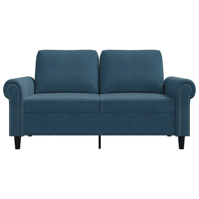 Dvivietė sofa, mėlynos spalvos, 120cm, aksomas