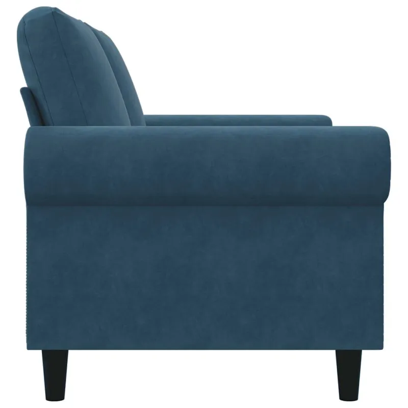 Dvivietė sofa, mėlynos spalvos, 120cm, aksomas