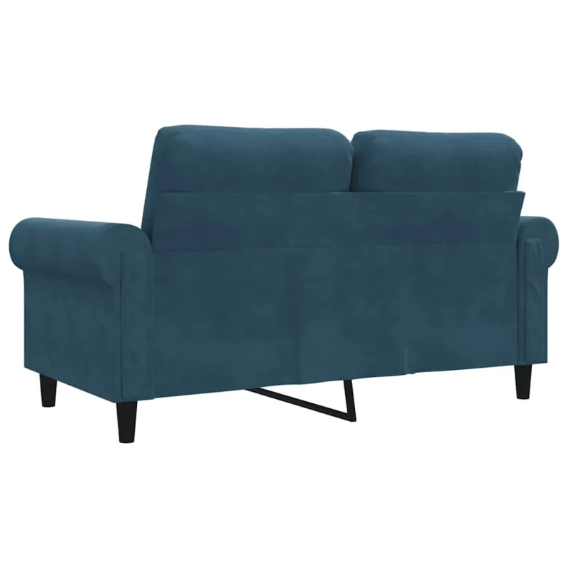 Dvivietė sofa, mėlynos spalvos, 120cm, aksomas