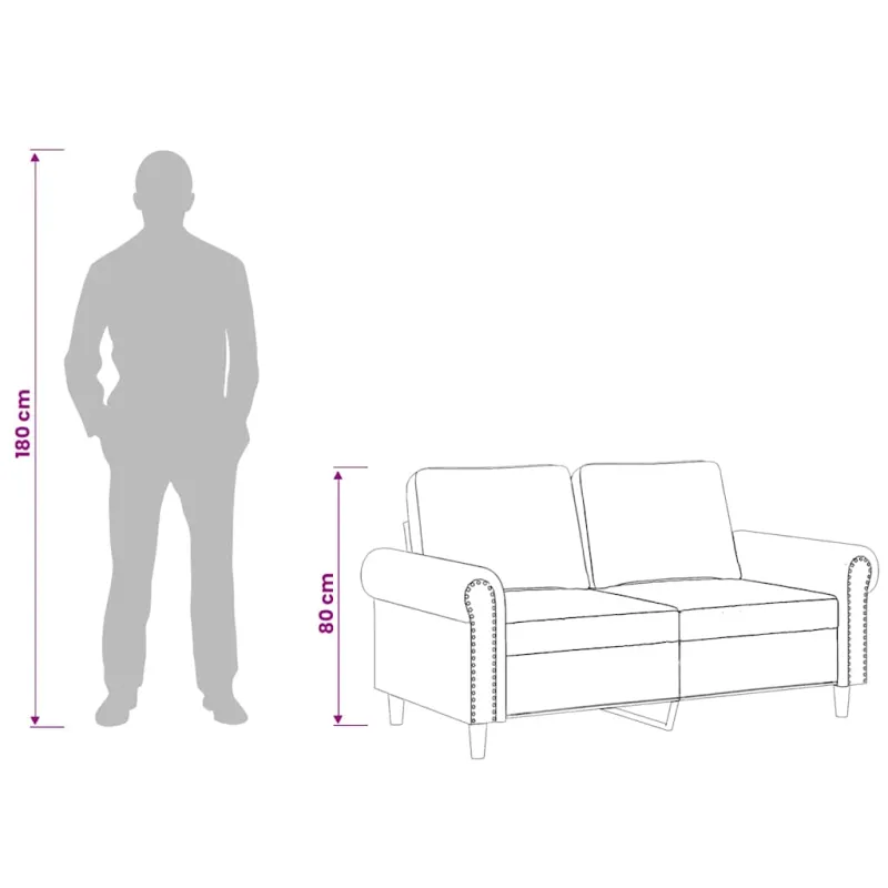 Dvivietė sofa, mėlynos spalvos, 120cm, aksomas