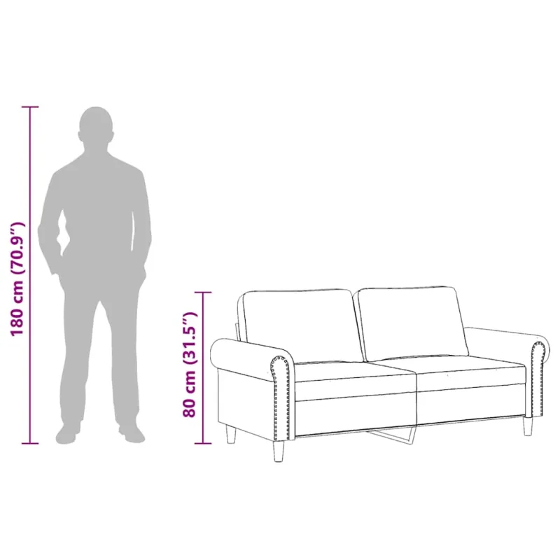 Dvivietė sofa, kreminės spalvos, 140cm, aksomas