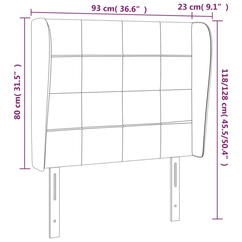 Galvūgalis su auselėmis, rudas, 93x23x118/128cm, audinys