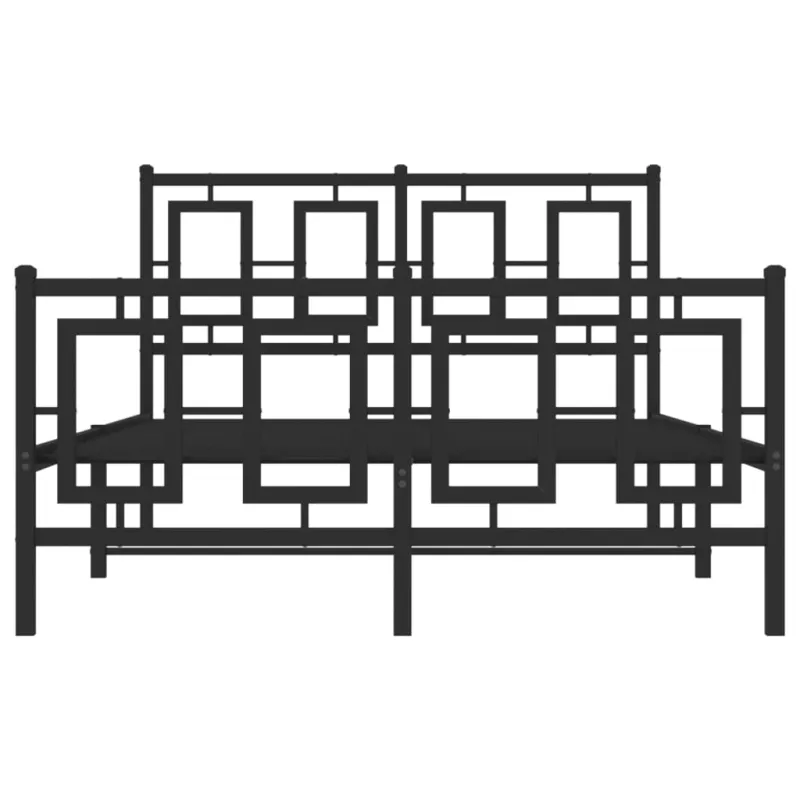 Lovos rėmas su galvūgaliu/kojūgaliu, juodas, 120x190cm, metalas