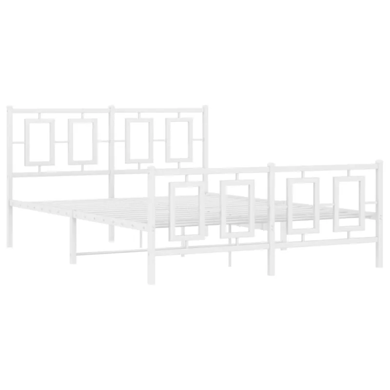 Lovos rėmas su galvūgaliu/kojūgaliu, baltas, 135x190cm, metalas