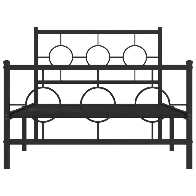 Lovos rėmas su galvūgaliu/kojūgaliu, juodas, 100x200cm, metalas