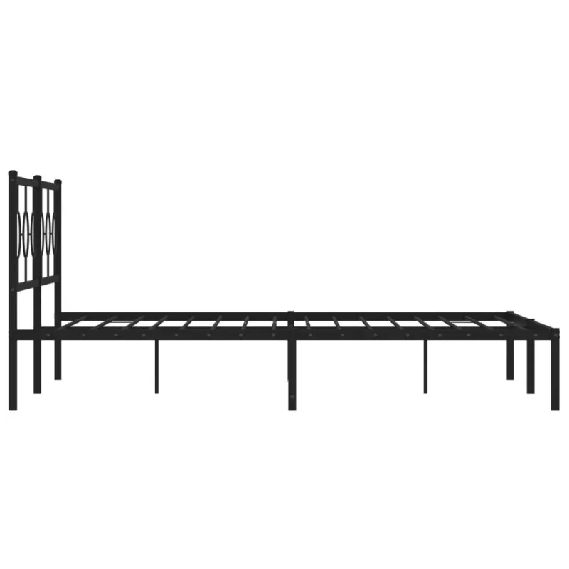 Metalinis lovos rėmas su galvūgaliu, juodos spalvos, 180x200cm