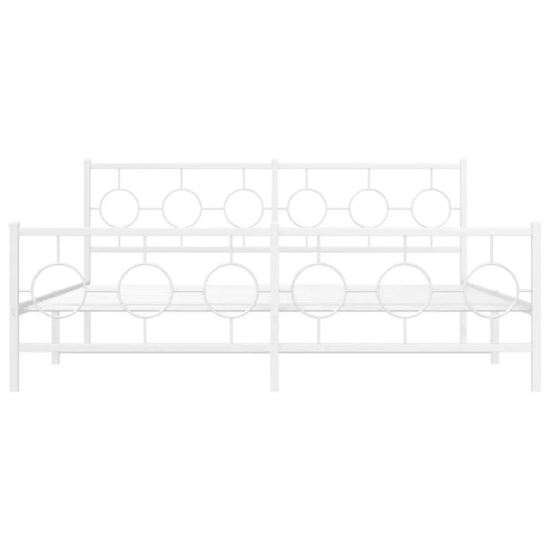 Lovos rėmas su galvūgaliu/kojūgaliu, baltas, 183x213cm, metalas