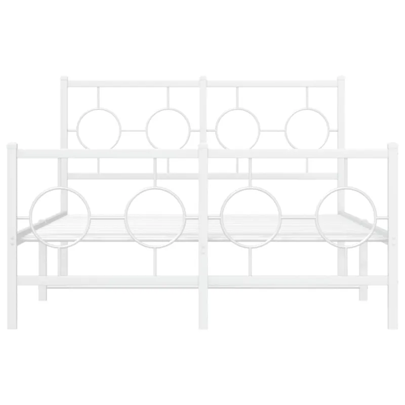 Lovos rėmas su galvūgaliu/kojūgaliu, baltas, 120x200cm, metalas