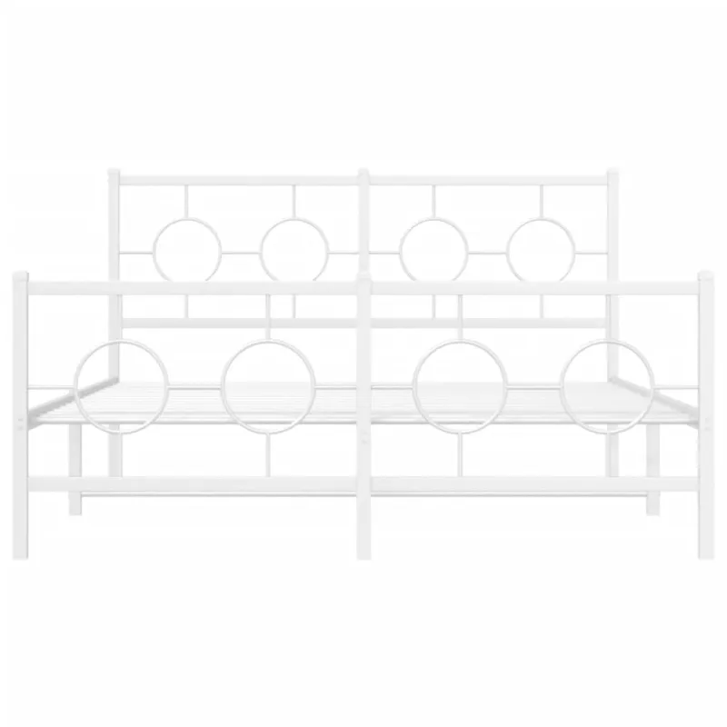 Lovos rėmas su galvūgaliu/kojūgaliu, baltas, 140x190cm, metalas