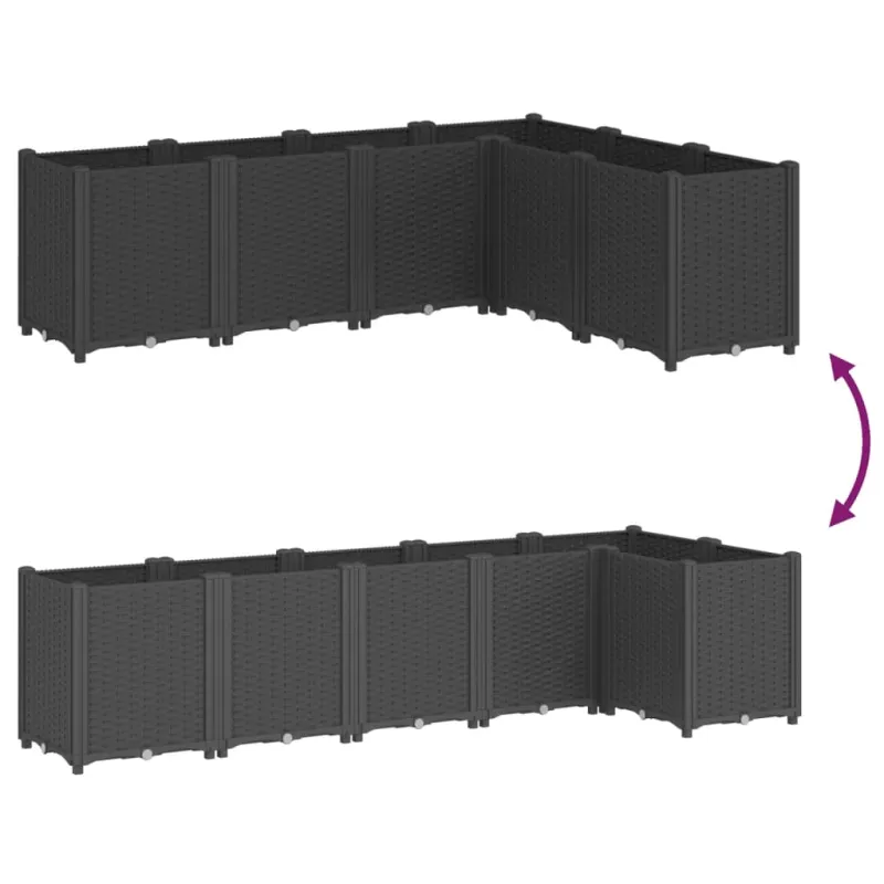 Sodo lovelis, juodos spalvos, 160x120x53cm, PP
