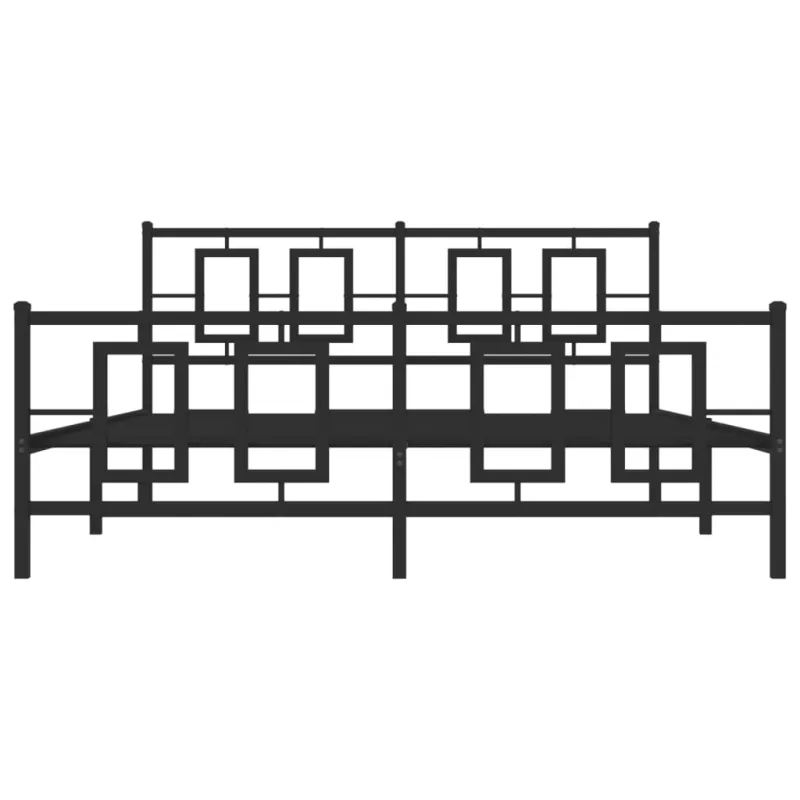 Lovos rėmas su galvūgaliu/kojūgaliu, juodas, 150x200cm, metalas
