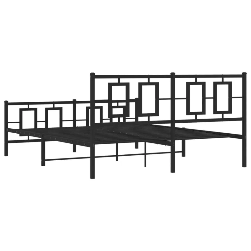 Lovos rėmas su galvūgaliu/kojūgaliu, juodas, 150x200cm, metalas