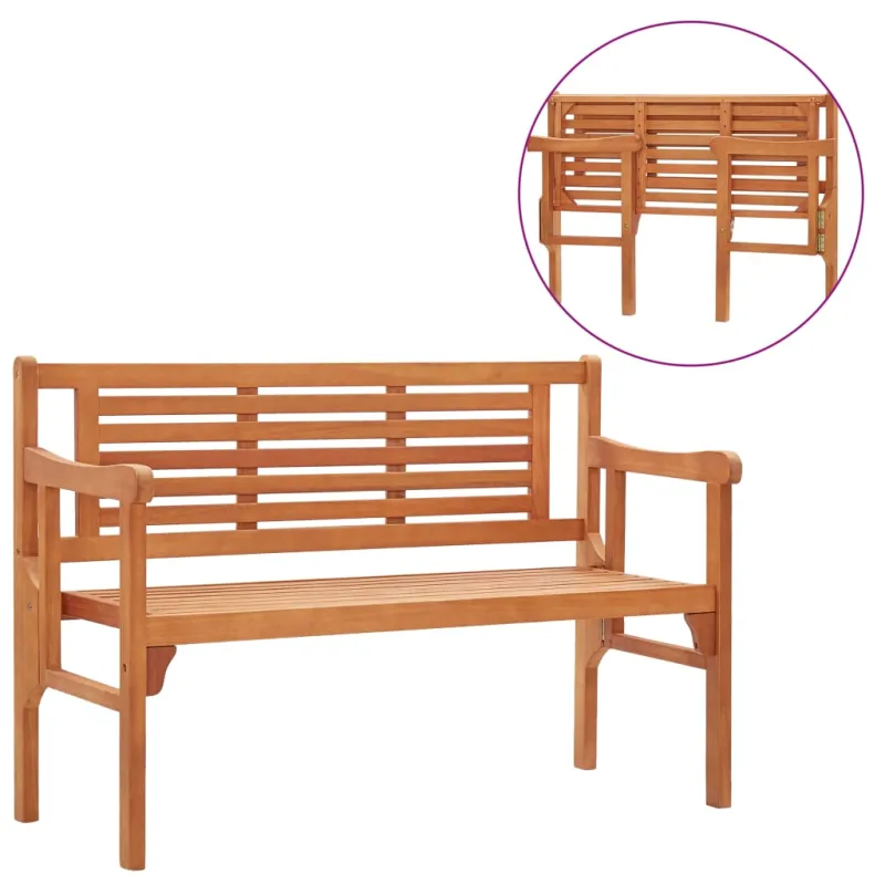 Sulankstomas sodo suoliukas, 120cm, eukalipto medienos masyvas