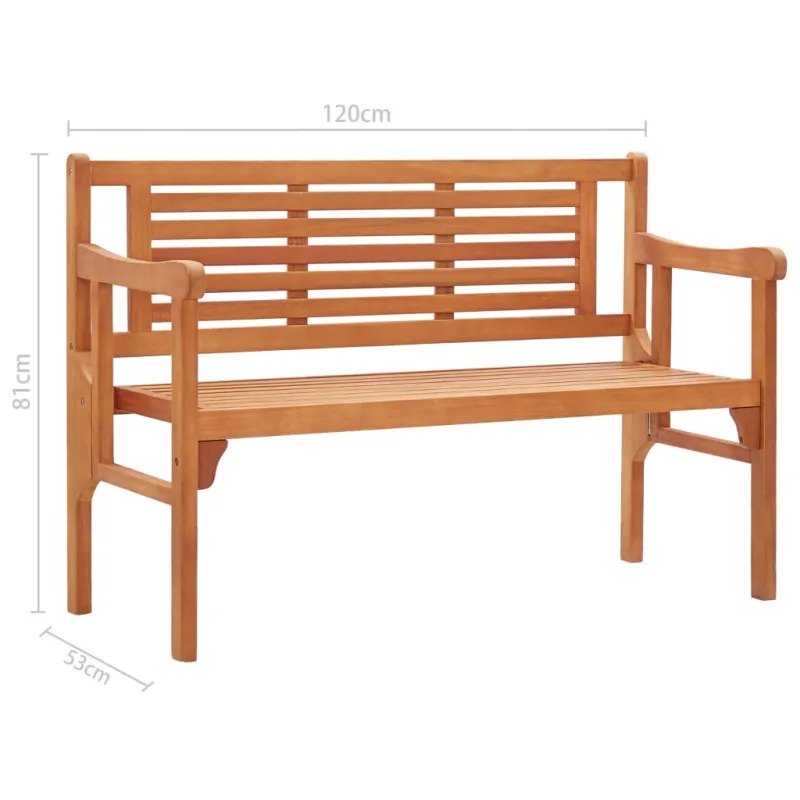 Sulankstomas sodo suoliukas, 120cm, eukalipto medienos masyvas