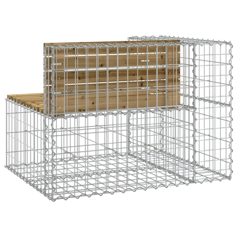 Sodo suoliukas, 92x71x65,5cm, pušis, gabiono dizaino