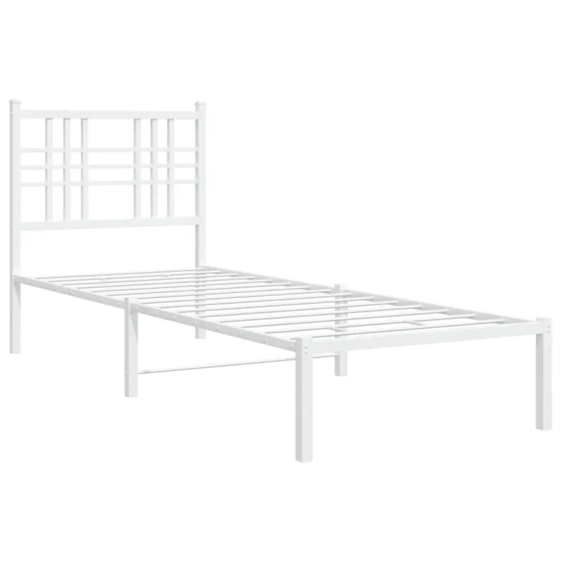 Lovos rėmas be čiužinio, baltas, 75x190cm, metalas