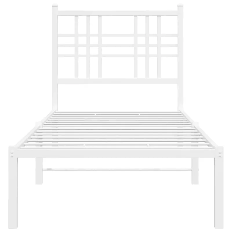 Lovos rėmas be čiužinio, baltas, 75x190cm, metalas
