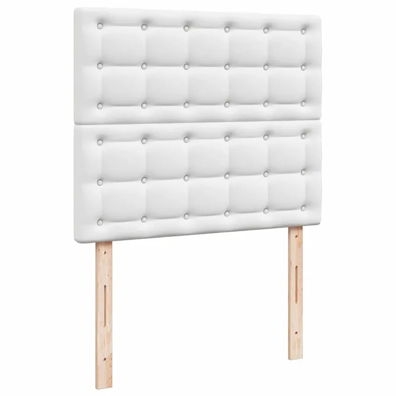 Lova su spyruoklėmis/čiužiniu/LED, balta 120x190cm dirbtinė oda