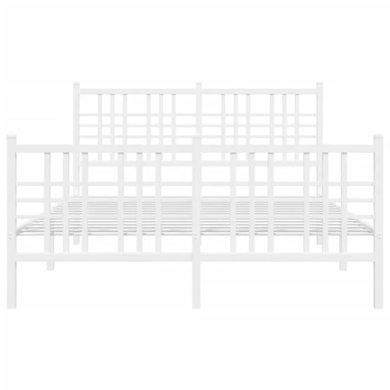 Lovos rėmas su galvūgaliu/kojūgaliu, baltas, 120x200cm, metalas