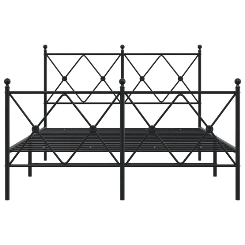 Lovos rėmas su galvūgaliu/kojūgaliu, juodas, 120x190cm, metalas