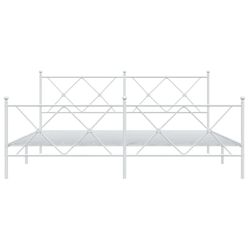 Lovos rėmas su galvūgaliu/kojūgaliu, baltas, 183x213cm, metalas
