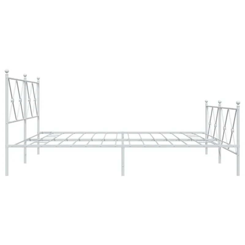 Lovos rėmas su galvūgaliu/kojūgaliu, baltas, 183x213cm, metalas