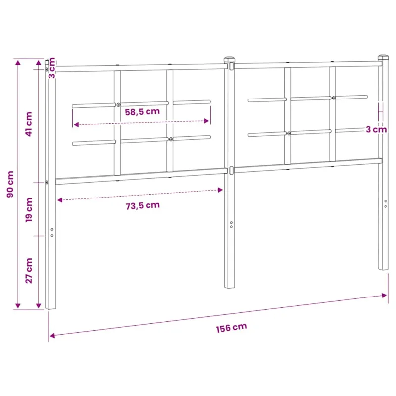 Metalinis pakaitinis galvūgalis, baltos spalvos, 150cm