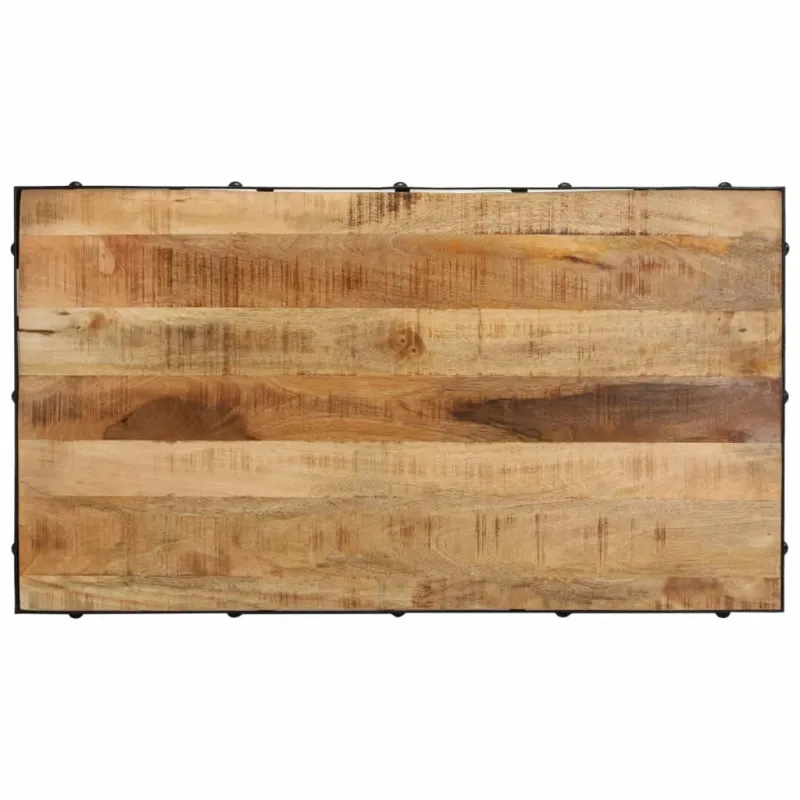 Kavos staliukas su ratukais, 100x55x26cm, mango masyvas