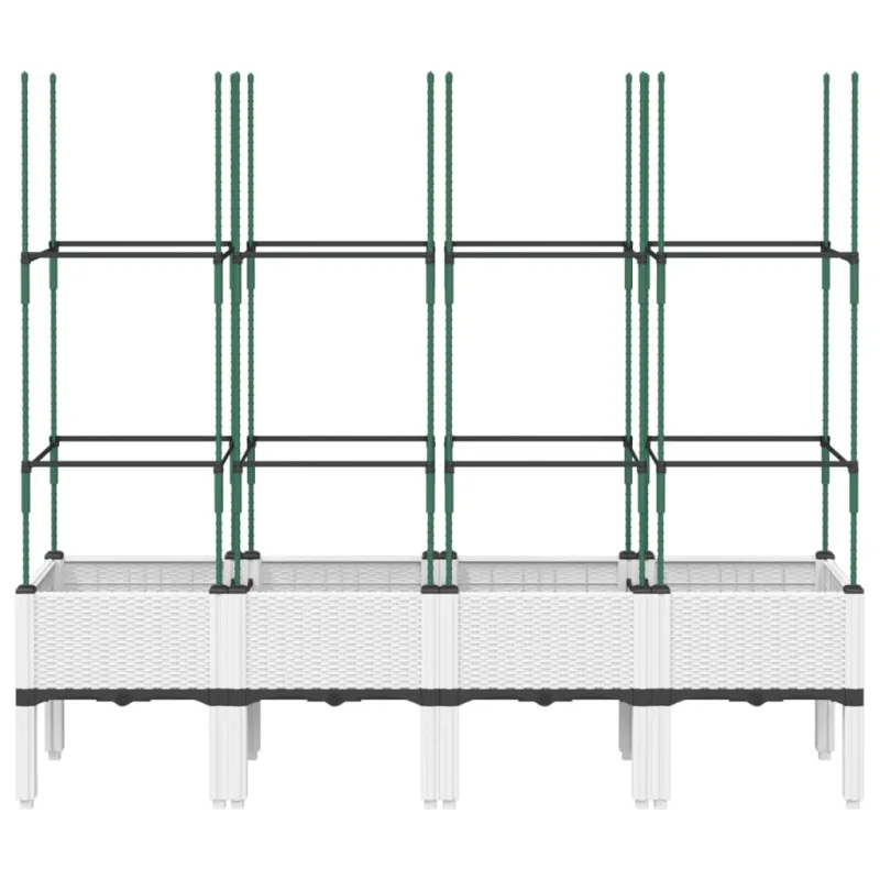 Sodo lovelis su treliažu, baltos spalvos, 160x40x142,5cm, PP