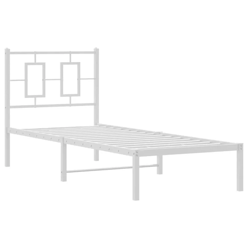 Lovos rėmas be čiužinio, baltas, 75x190cm, metalas